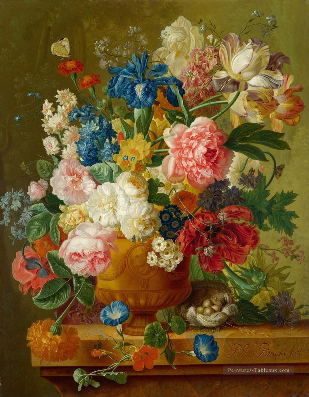 paulus theodorus van brussel Fleurs dans un vase Fleuring Peintures à l'huile